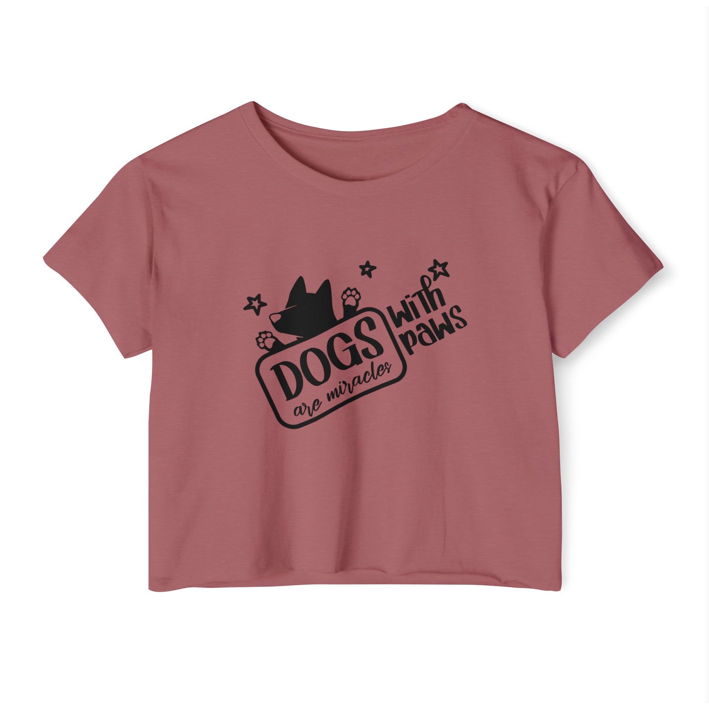 Dogs With Paws Crop Top – Cute Dog Lover Graphic Tee