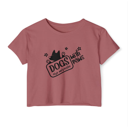 Dogs With Paws Crop Top – Cute Dog Lover Graphic Tee