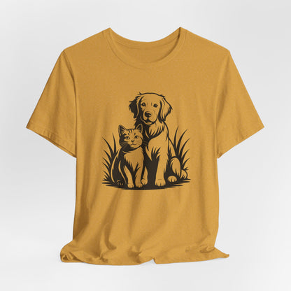 Modern Monochrome Pet Lovers T-Shirt