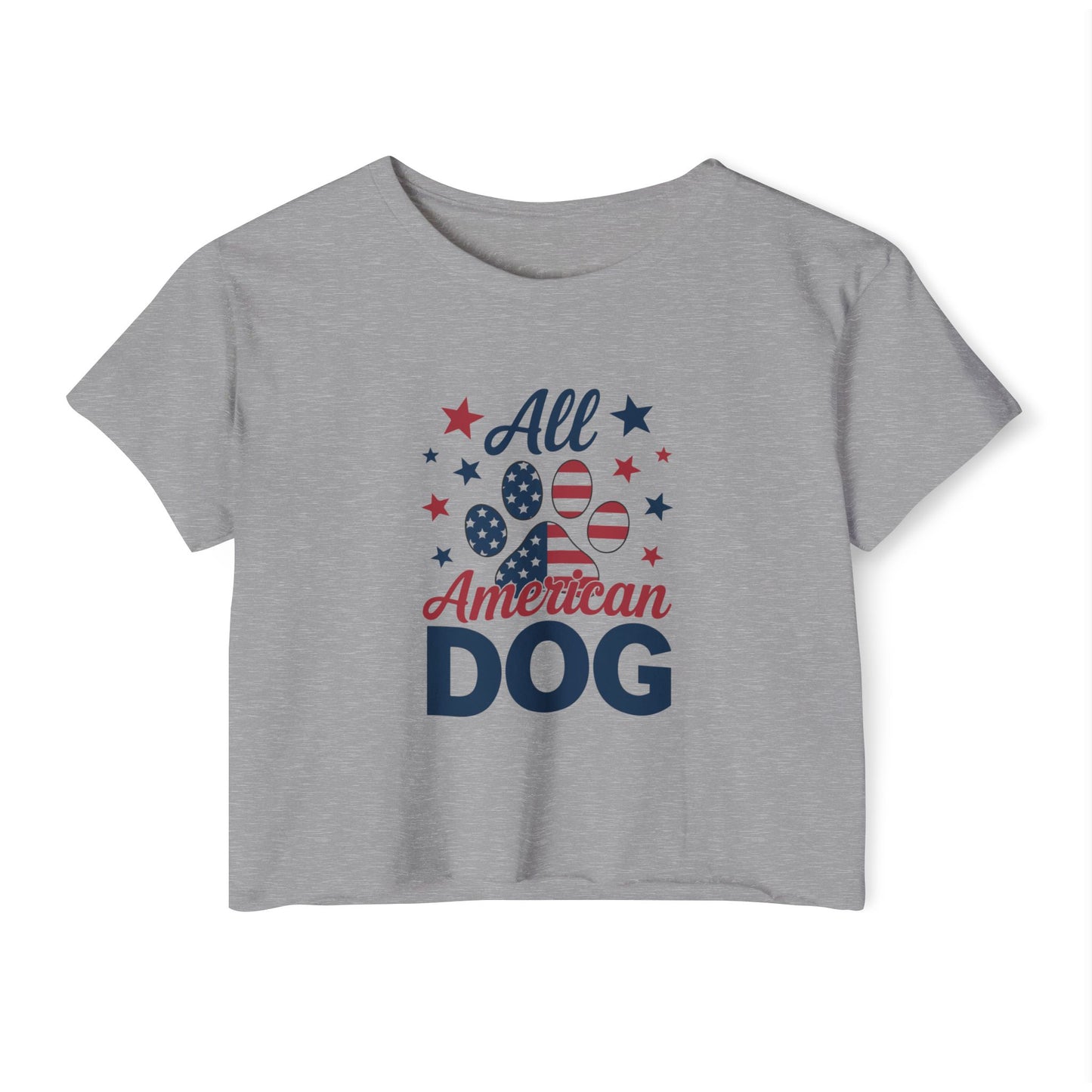 All American Dog Crop Top – Patriotic 4th of July Pet Lover Tee