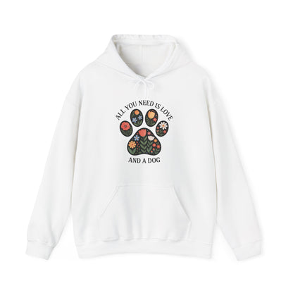 All You Need Is Love & A Dog | Floral Paw Print Hoodie