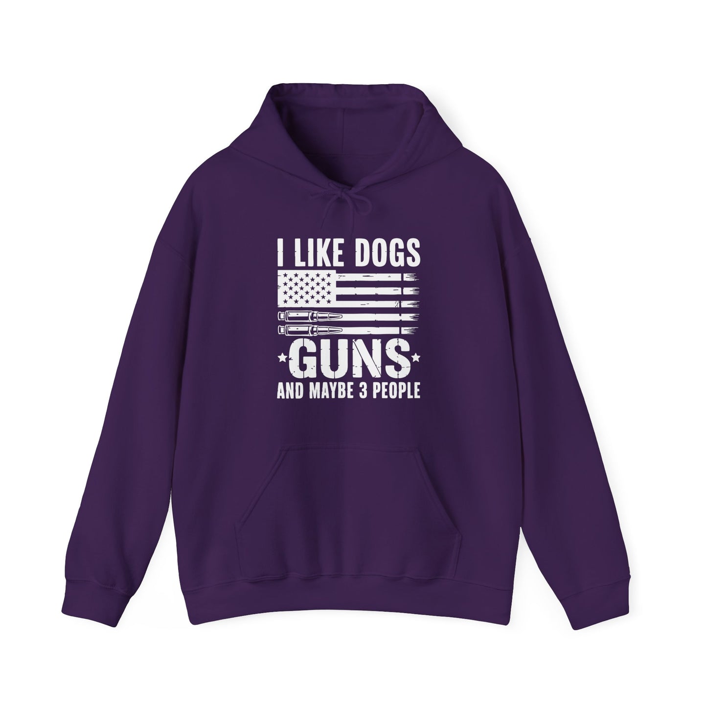 "I Like Dogs, Guns & Maybe 3 People" Patriotic Unisex Hoodie