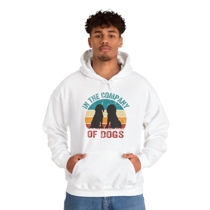 In The Company Of Dogs - Retro Sunset Hoodie
