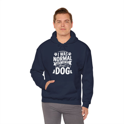 Funny First Dog Hoodie | I Was Normal Pet Lover Sweatshirt