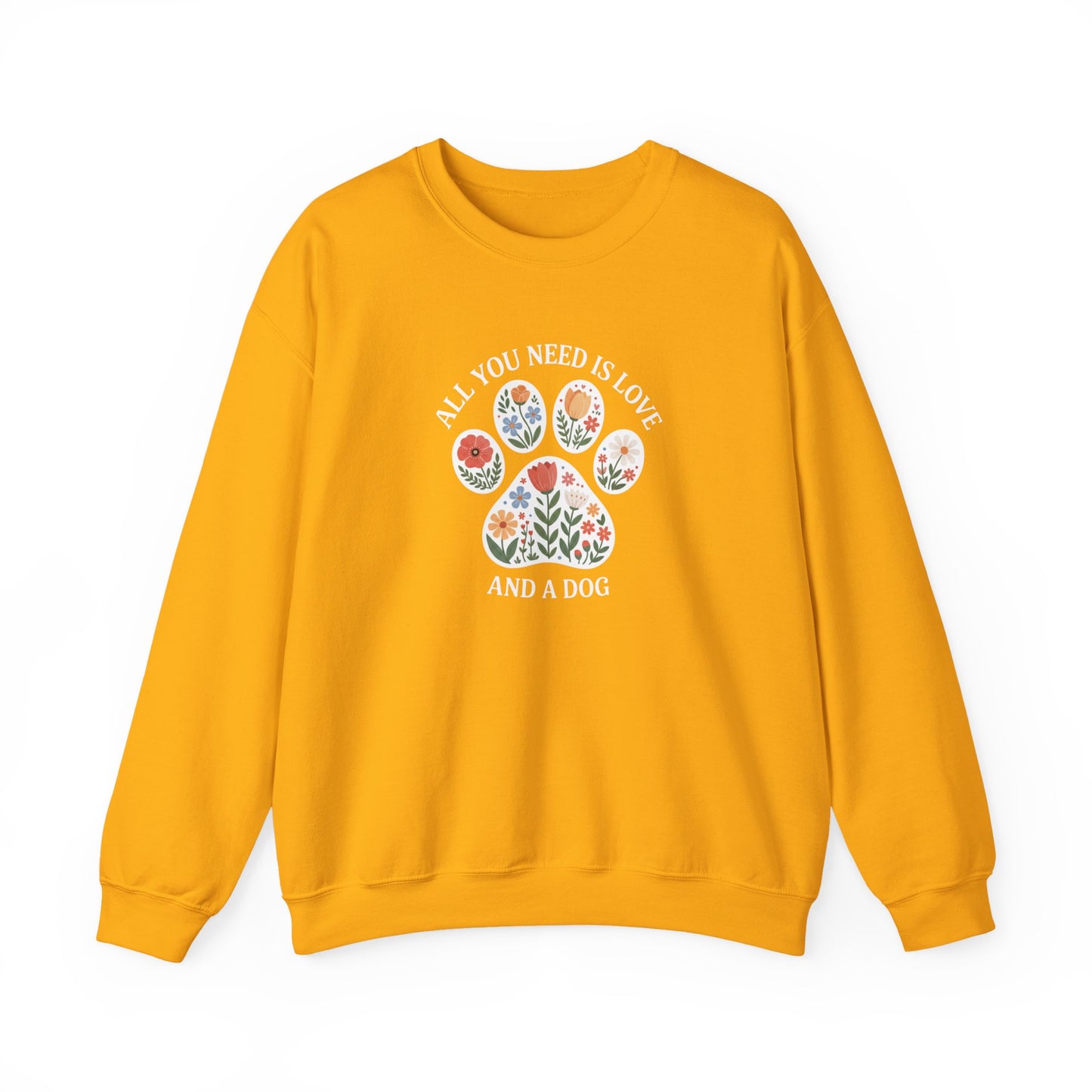 All You Need Is Love & A Dog | Floral Paw Print Sweatshirt