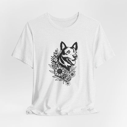 Floral German Shepherd Unisex T-Shirt