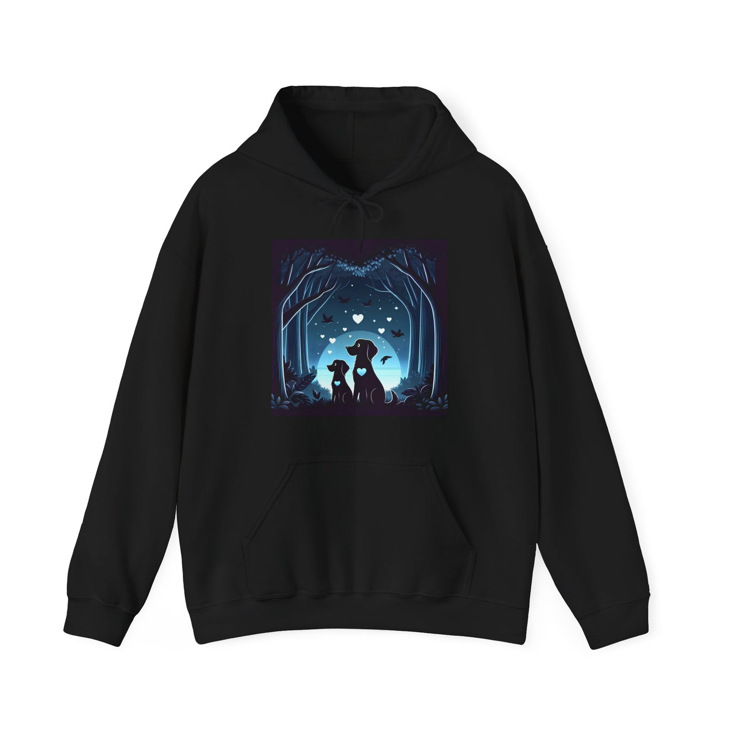 Dog Love in the Moonlight - Forest Unisex Hoodie