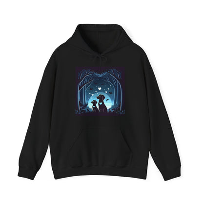 Dog Love in the Moonlight - Forest Unisex Hoodie