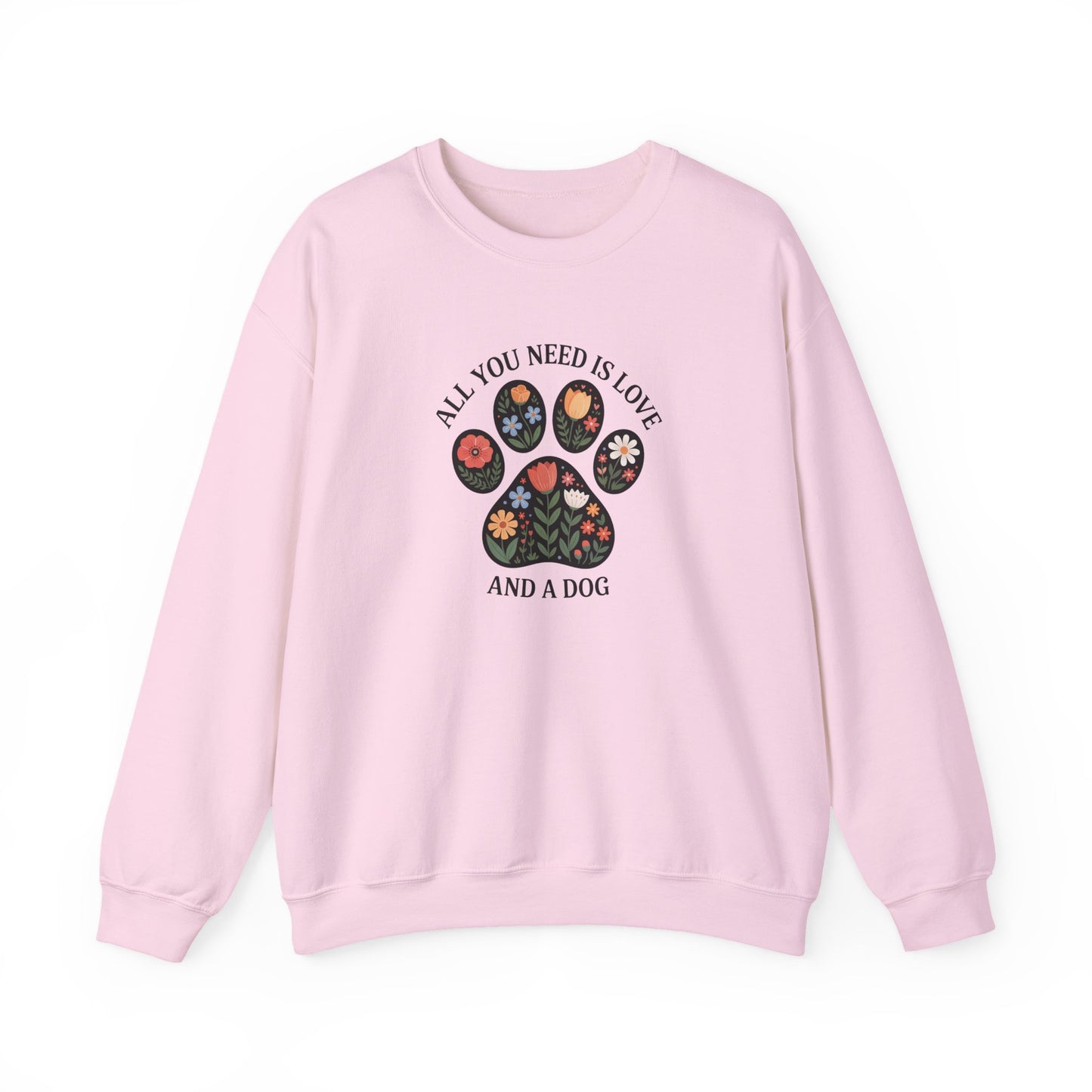 All You Need Is Love & A Dog | Floral Paw Print Sweatshirt