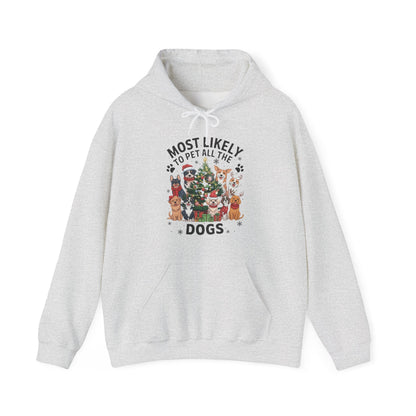 Most Likely To Pet All The Dogs Christmas Hoodie