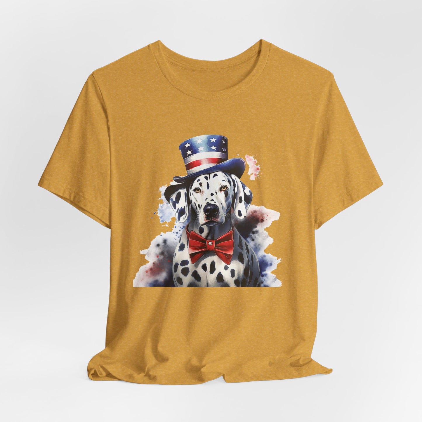 Patriotic Dalmatian in Stars & Stripes Hat – Unisex T-Shirt