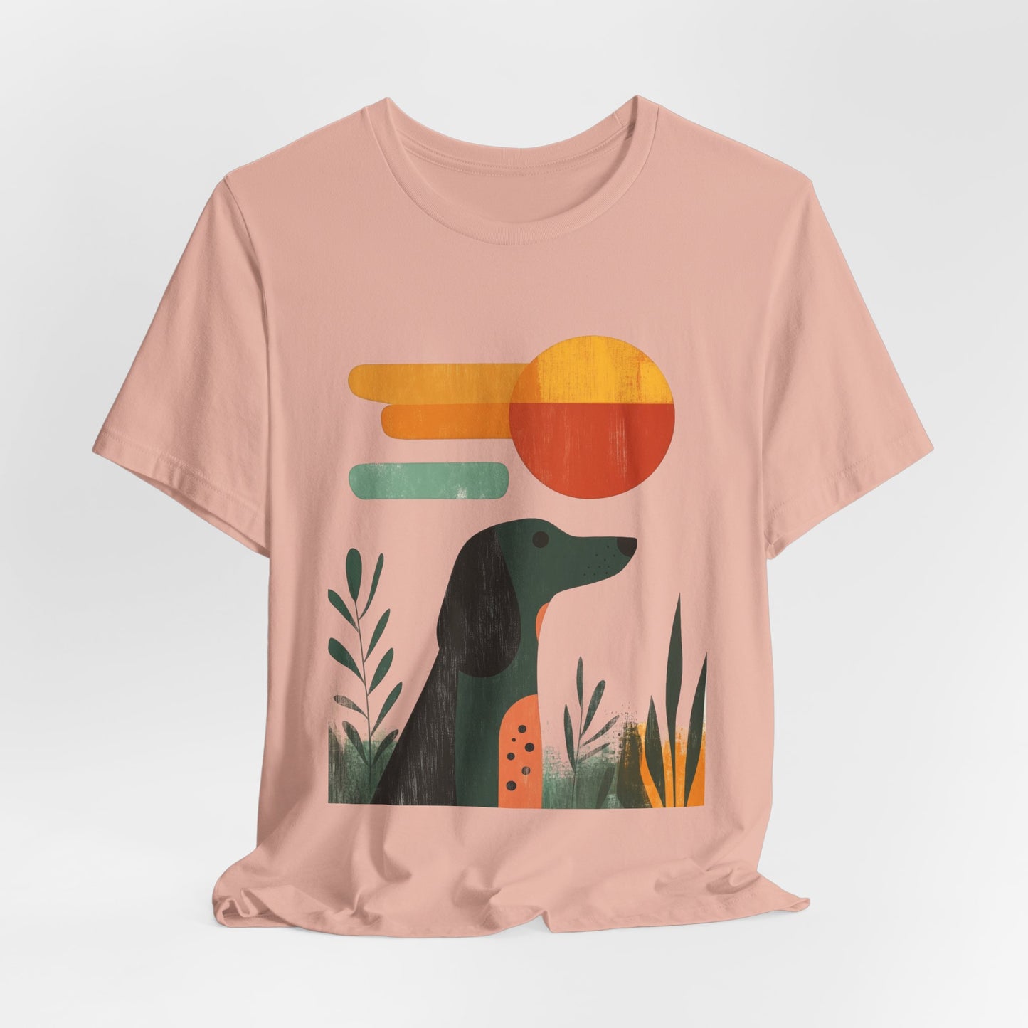 Dachshund Retro Sunset Minimalist Unisex Tee