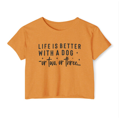 “Life Is Better With a Dog” Funny Dog Lover Crop Top