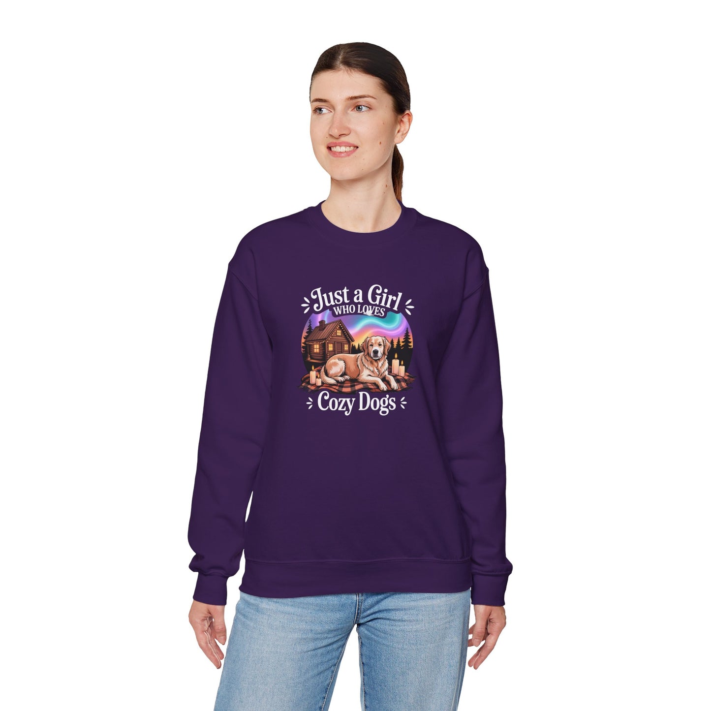 Cozy Dog Girl Sweatshirt | Golden Retriever Lover Gift