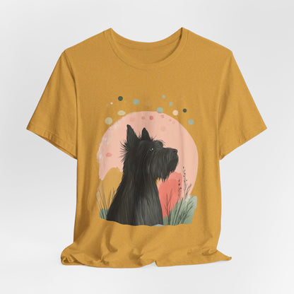 Briard Silhouette Minimalist Moon Unisex Tee