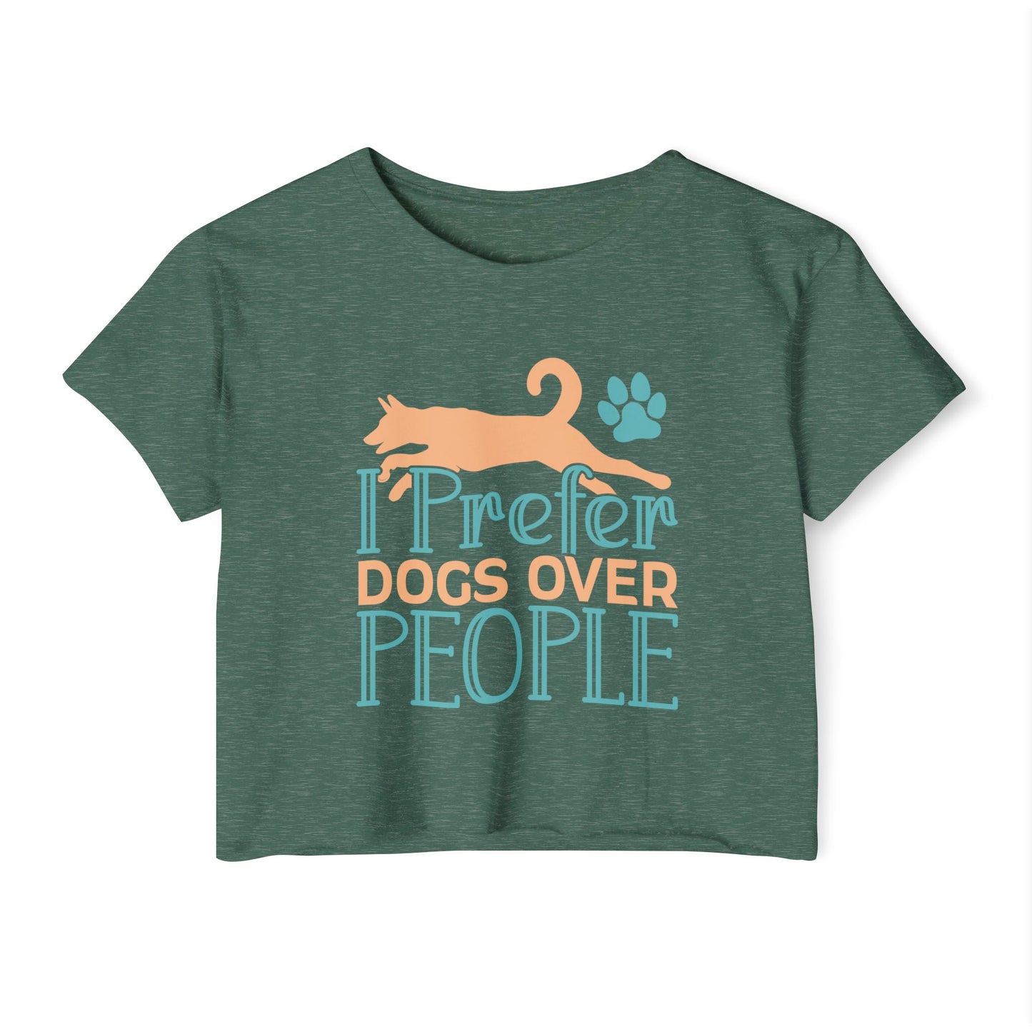I Prefer Dogs Over People Crop Top –  Cute Pet Lover Tee