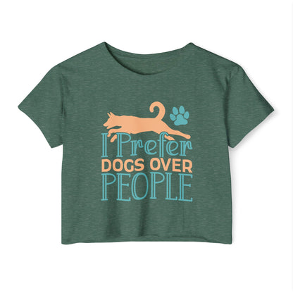 I Prefer Dogs Over People Crop Top –  Cute Pet Lover Tee