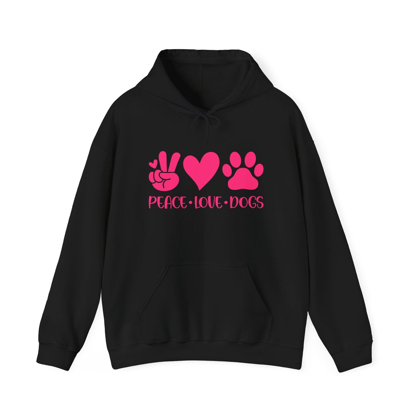 Peace Love Dogs - Pink Hearts and Paws Hoodie