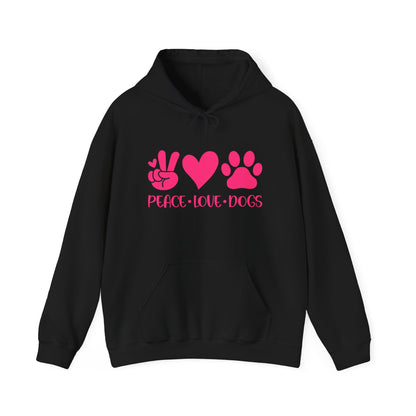 Peace Love Dogs - Pink Hearts and Paws Hoodie