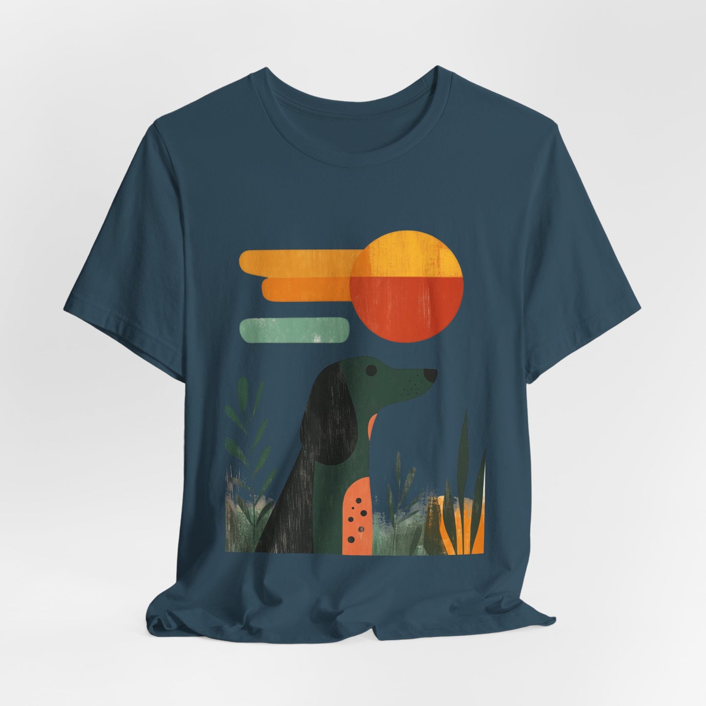 Dachshund Retro Sunset Minimalist Unisex Tee