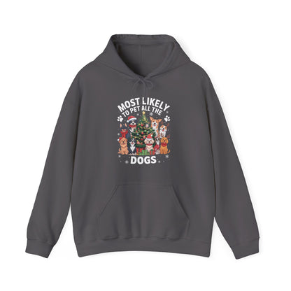 Most Likely To Pet All The Dogs Christmas Hoodie
