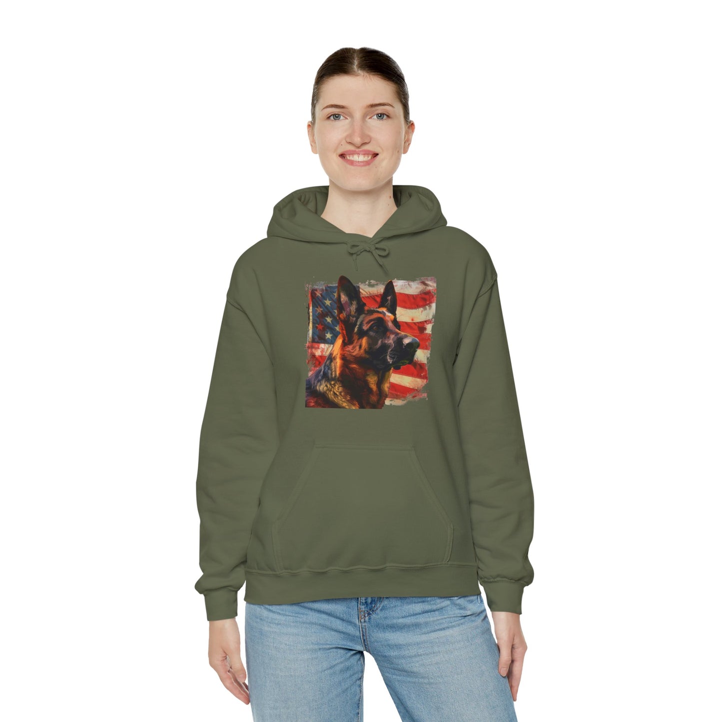 German Shepherd Patriotic Unisex Hoodie