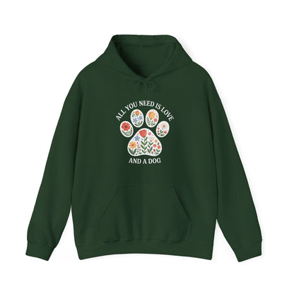 All You Need Is Love & A Dog | Floral Paw Print Hoodie