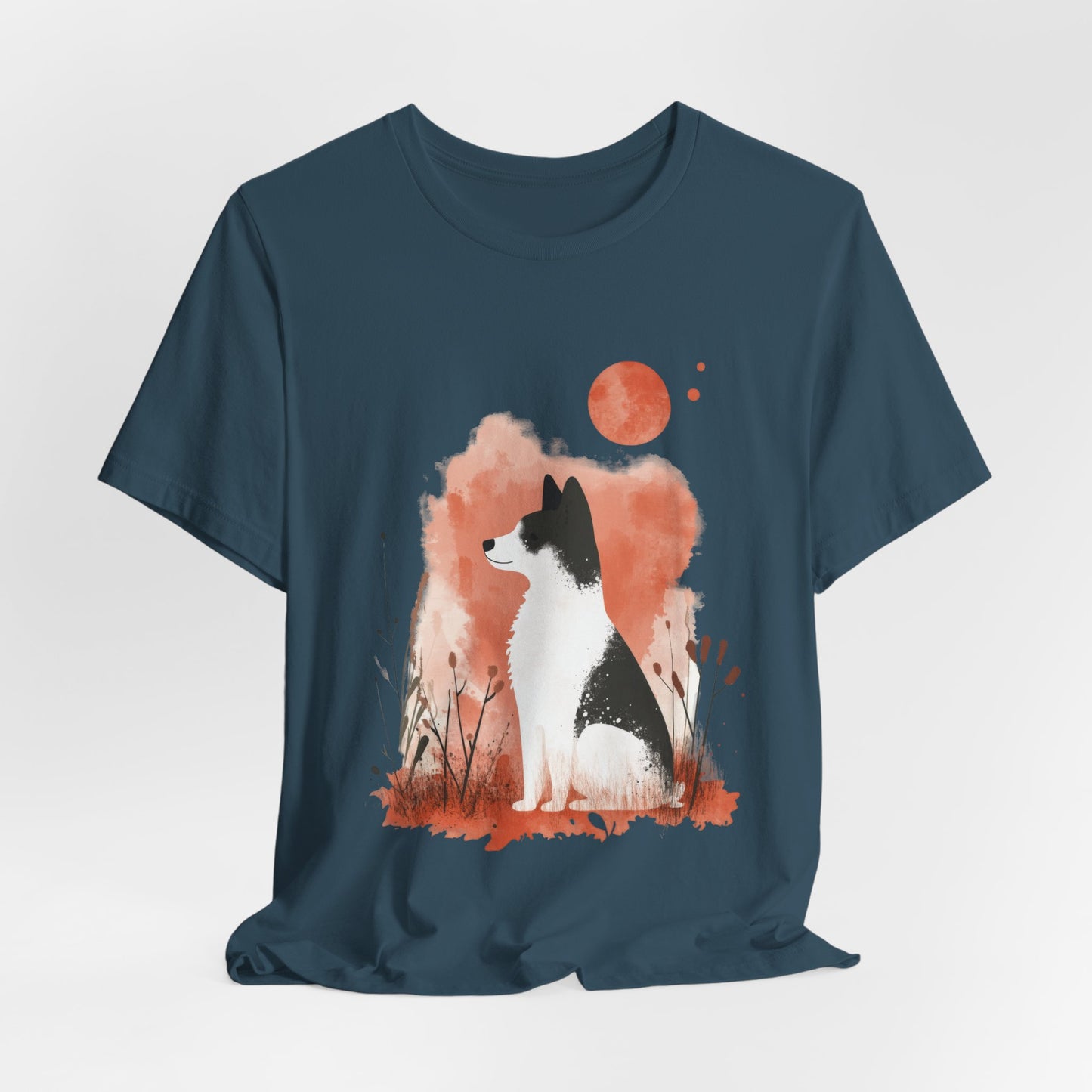 Minimalist Akita Moon Unisex Tee