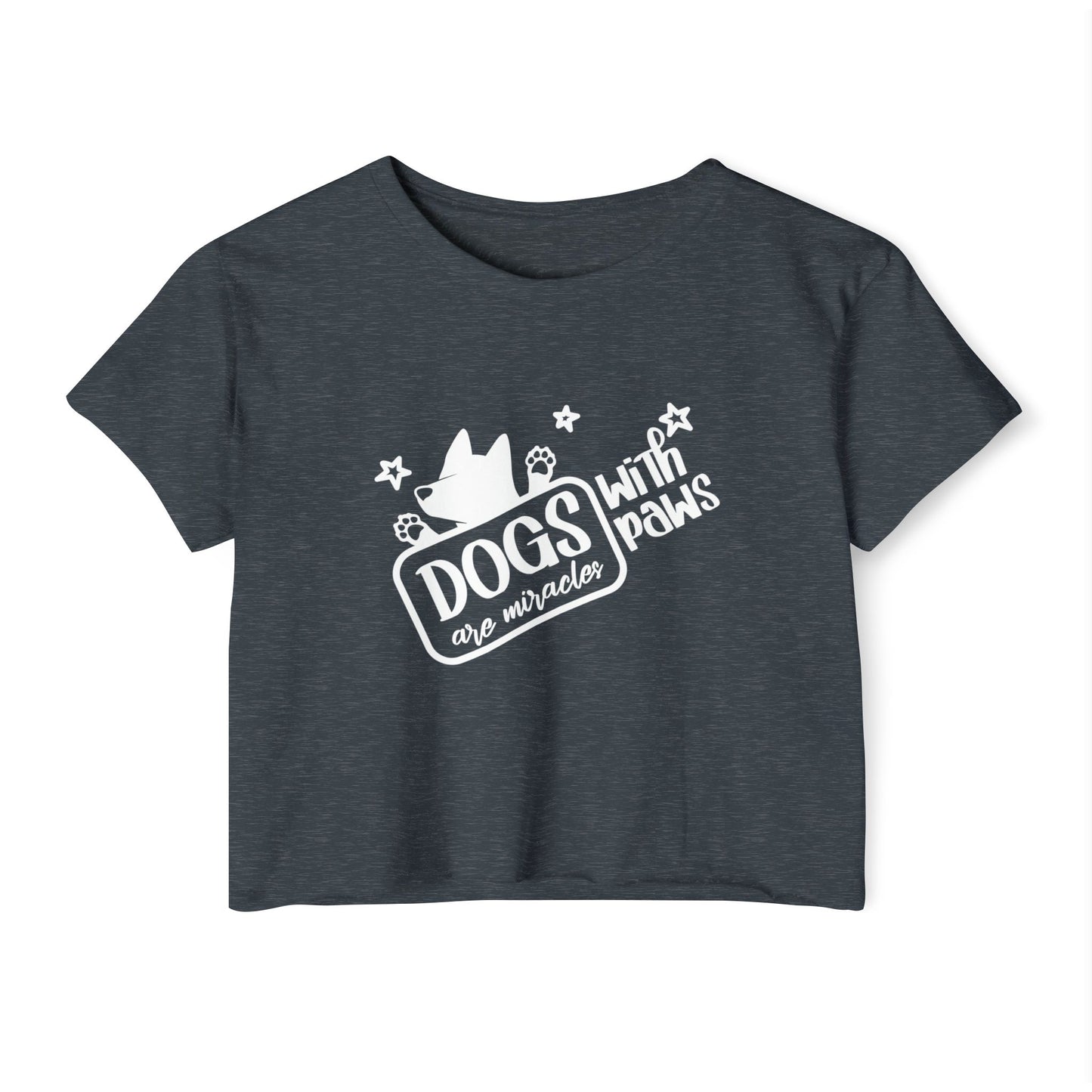 Dogs With Paws Crop Top – Cute Dog Lover Graphic Tee