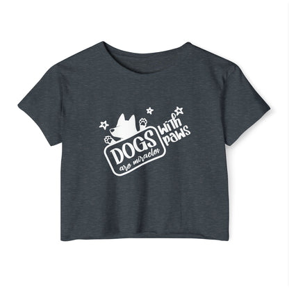 Dogs With Paws Crop Top – Cute Dog Lover Graphic Tee