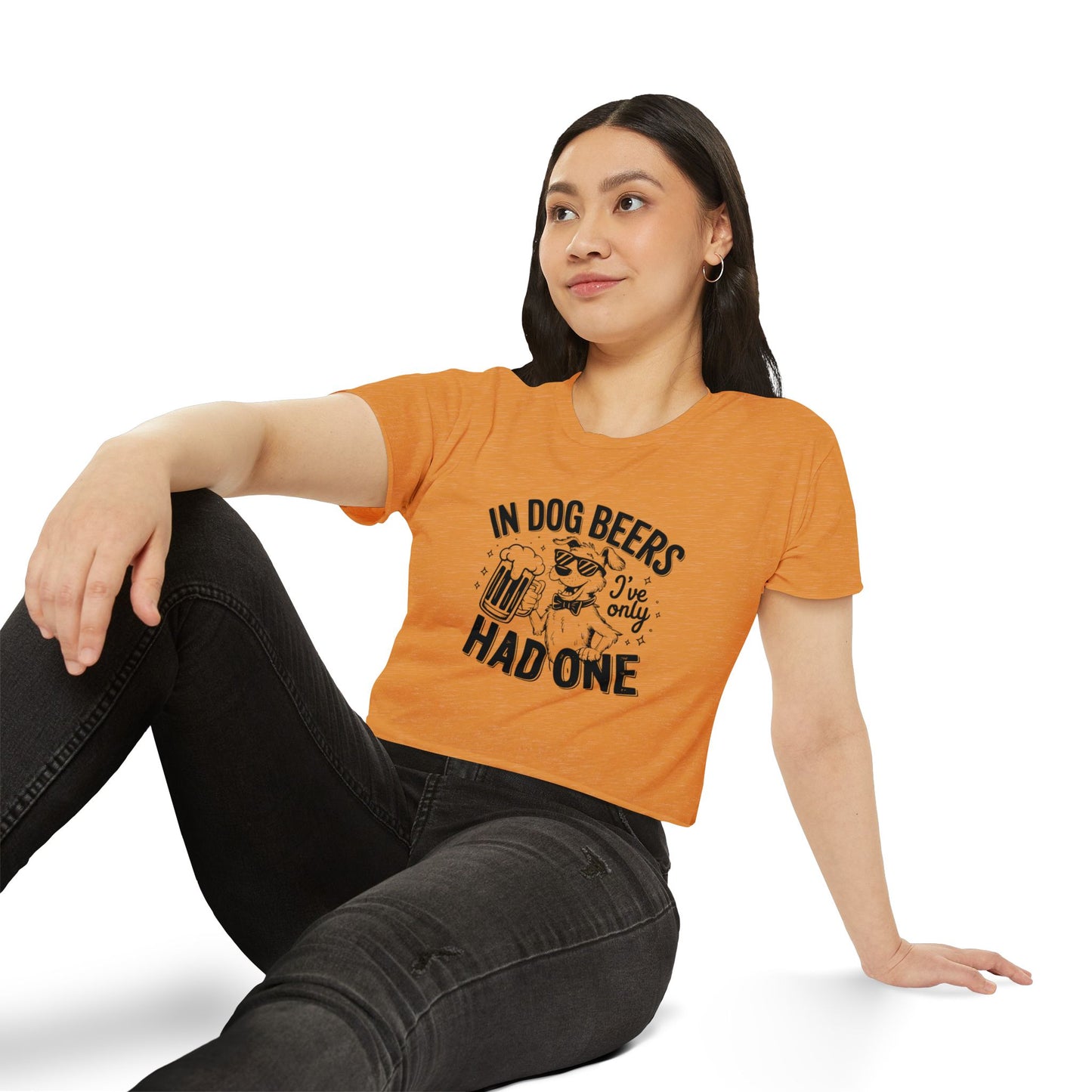 Funny Dog Beer Quote Crop Top – “In Dog Beers I’ve Only Had One”
