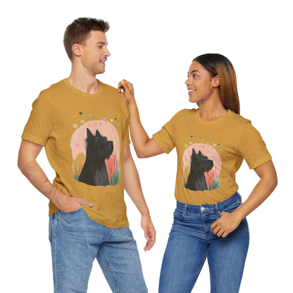 Briard Silhouette Minimalist Moon Unisex Tee