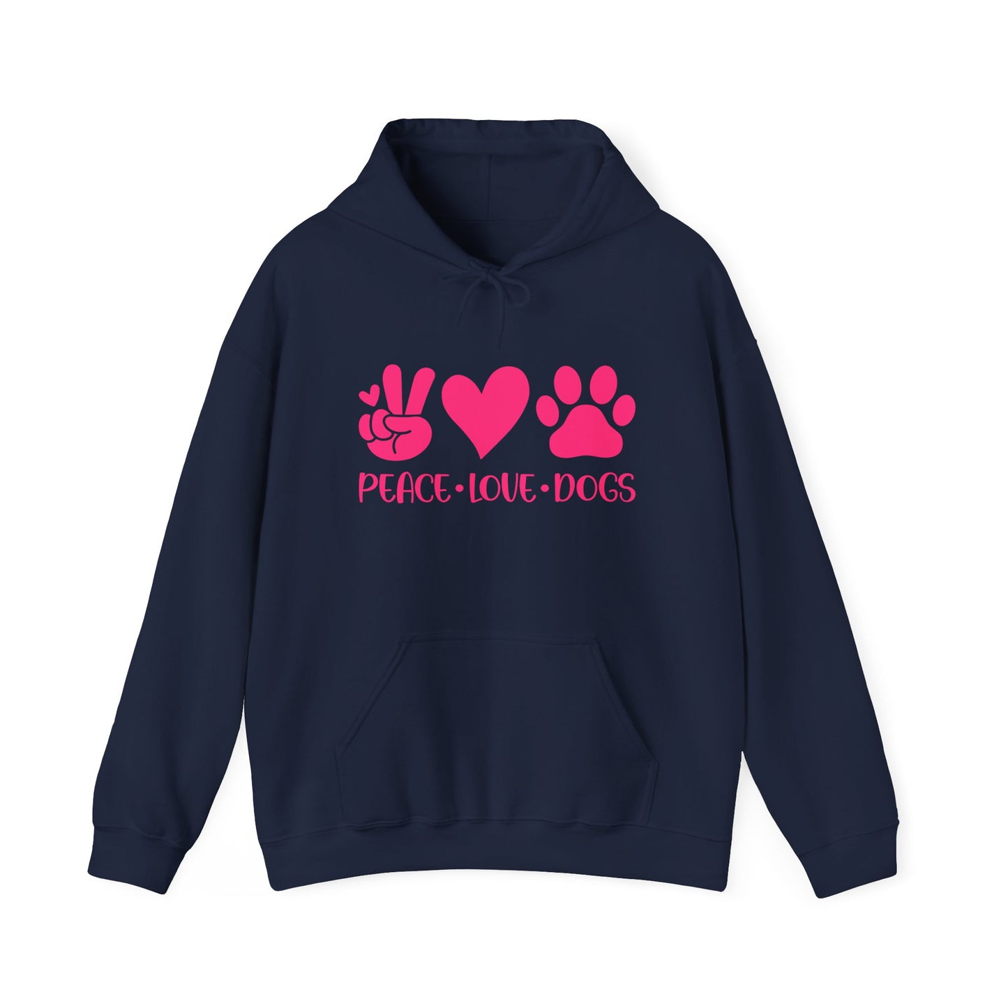 Peace Love Dogs - Pink Hearts and Paws Hoodie