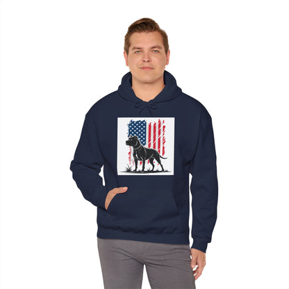 Patriotic Pitbull Unisex Hoodie – American Flag Dog Lover