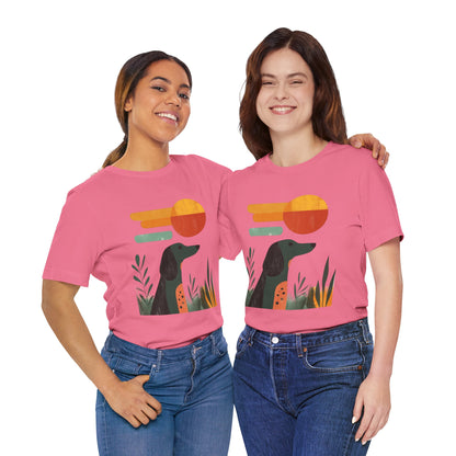 Dachshund Retro Sunset Minimalist Unisex Tee