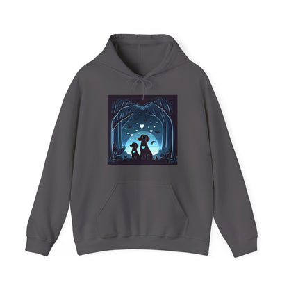 Dog Love in the Moonlight - Forest Unisex Hoodie