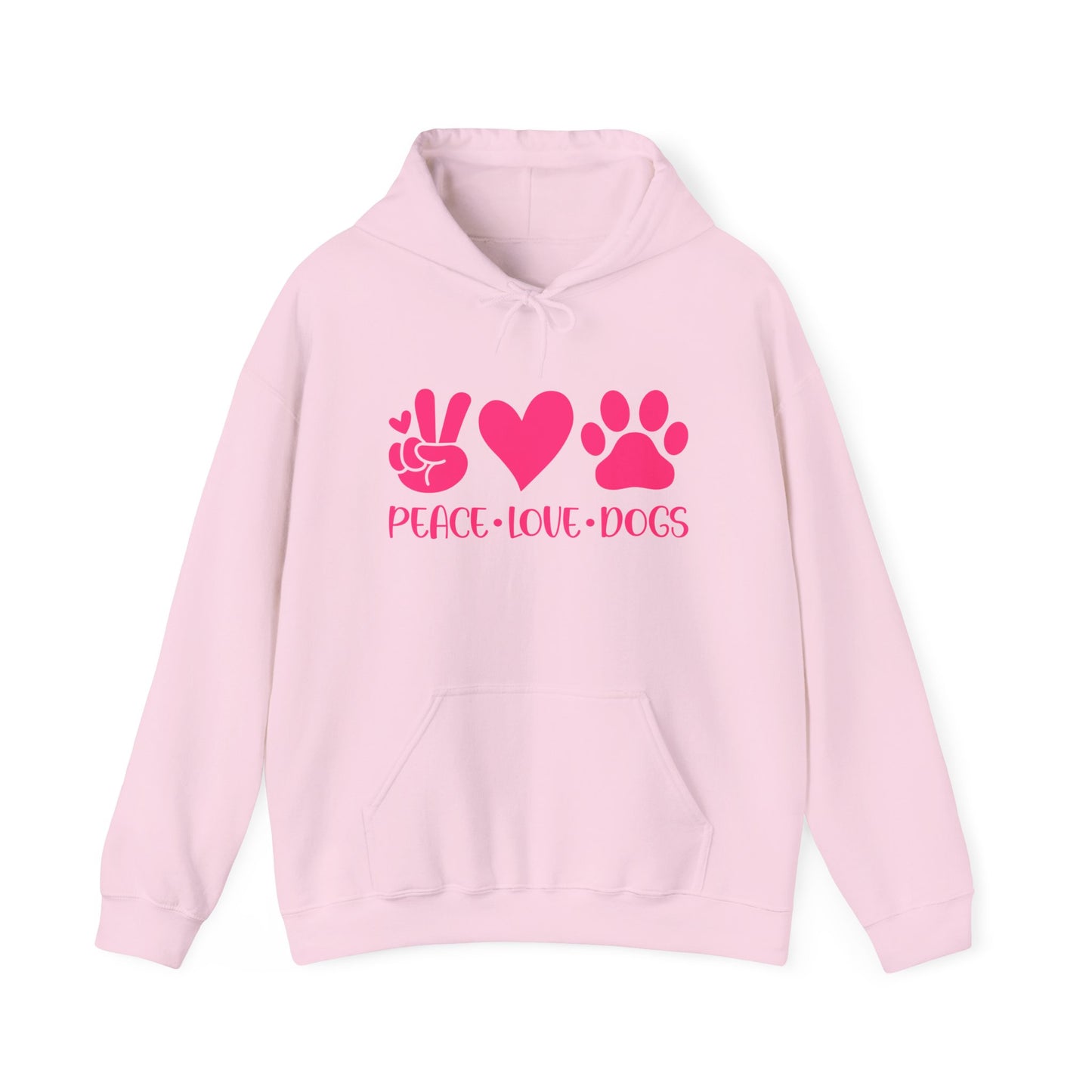 Peace Love Dogs - Pink Hearts and Paws Hoodie
