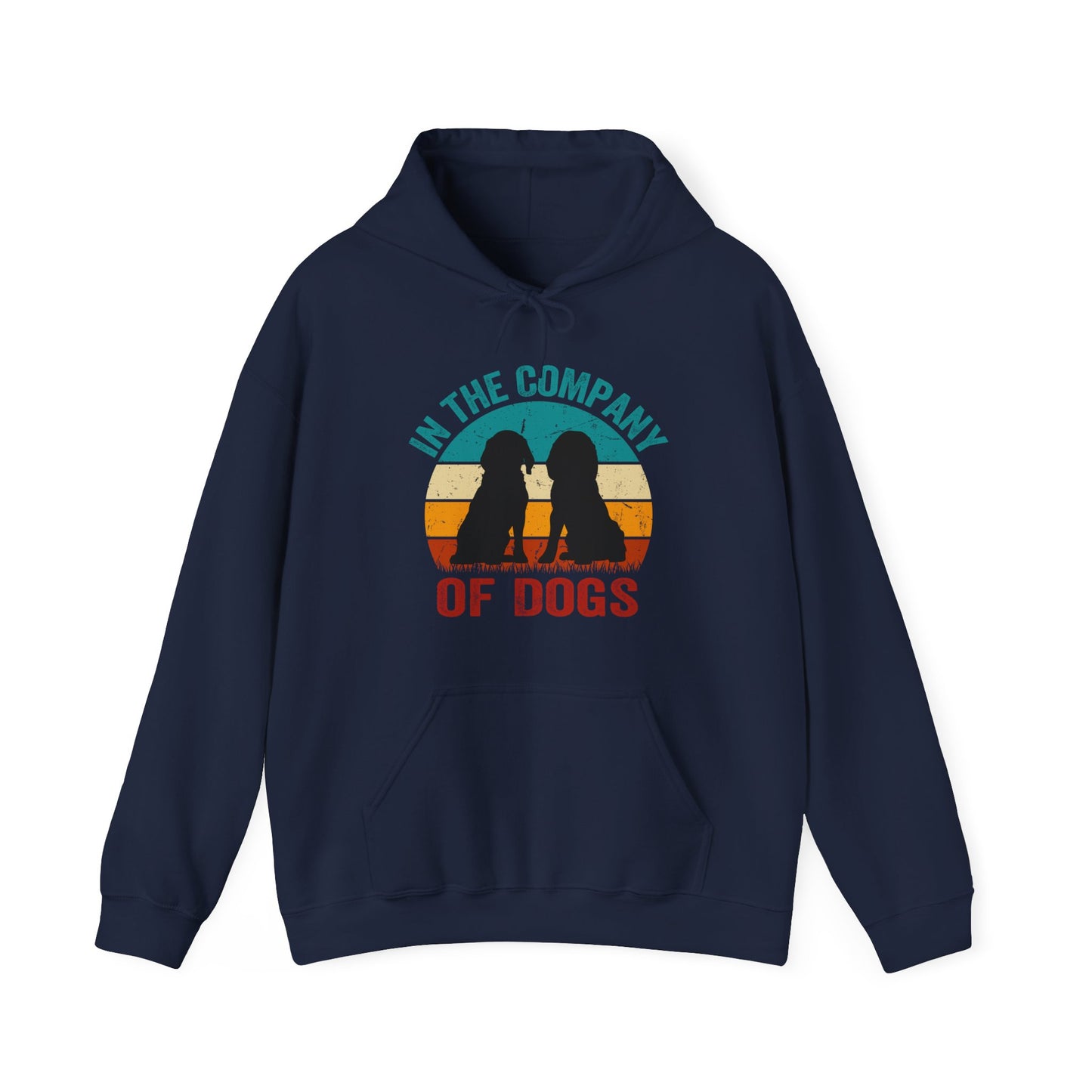 In The Company Of Dogs - Retro Sunset Hoodie
