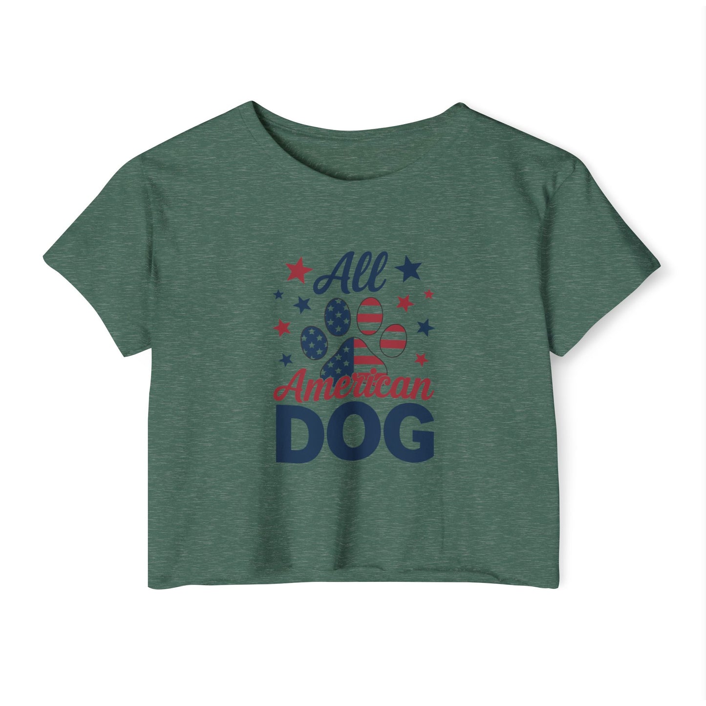 All American Dog Crop Top – Patriotic 4th of July Pet Lover Tee