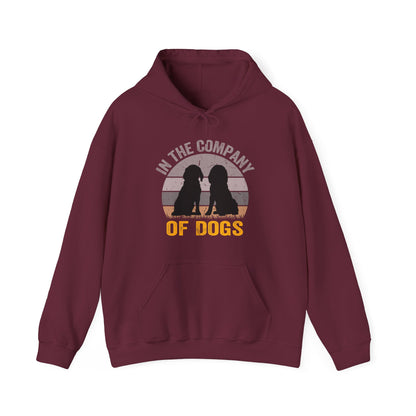 In The Company Of Dogs - Retro Sunset Hoodie