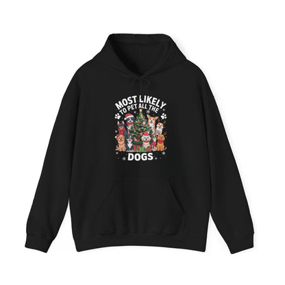 Most Likely To Pet All The Dogs Christmas Hoodie