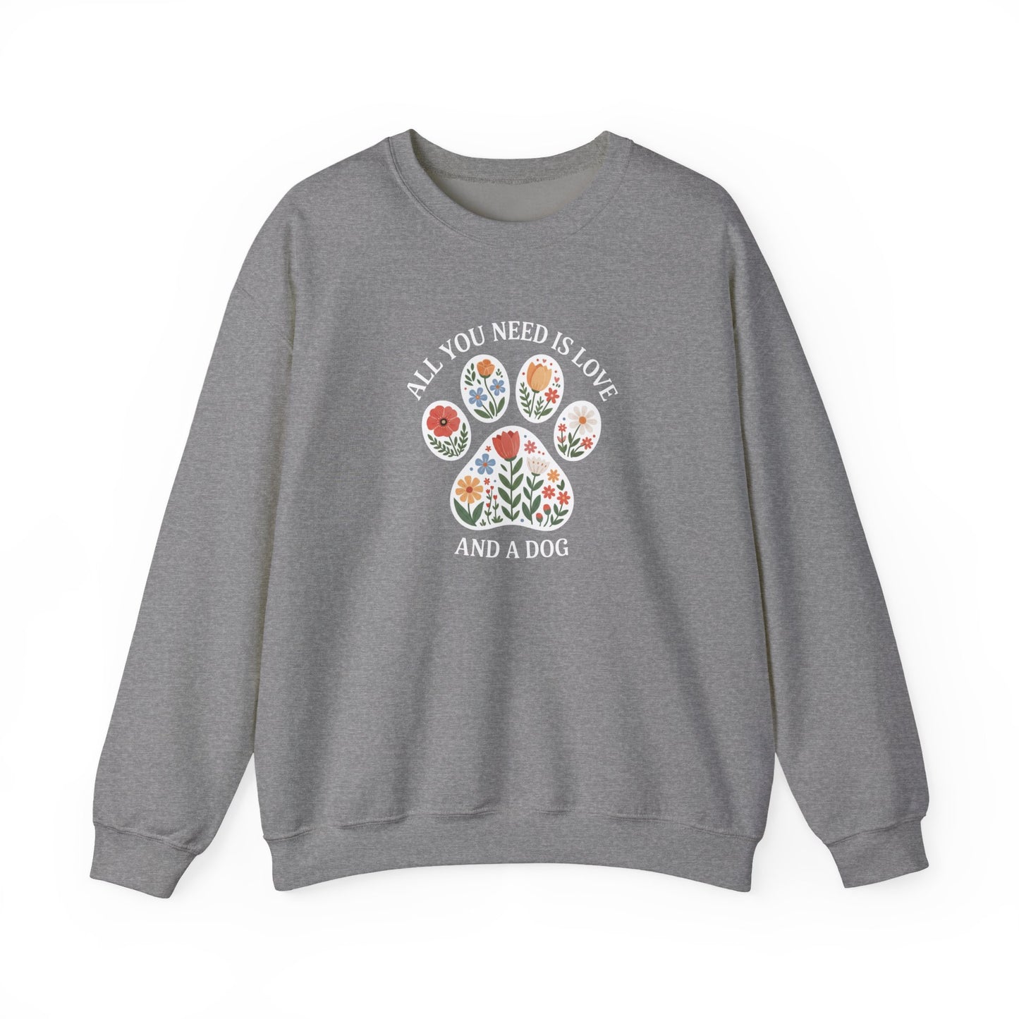 All You Need Is Love & A Dog | Floral Paw Print Sweatshirt