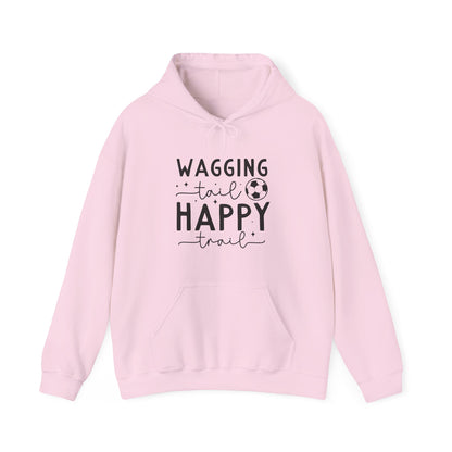 Wagging Tail Happy Trail Hoodie | Funny Soccer Dog Gift