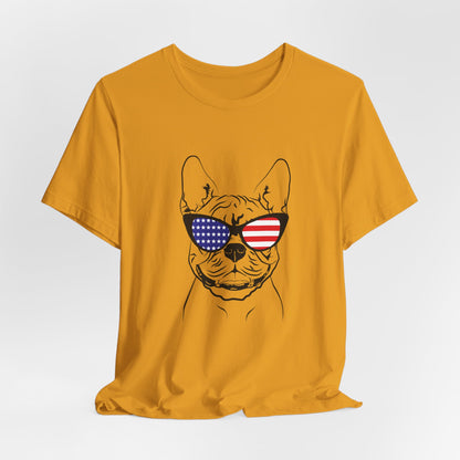 Patriotic French Bulldog T-Shirt – Unisex USA Dog Lover Tee
