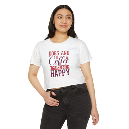 Dogs & Coffee Crop Top – Tee for Dog & Coffee Lovers