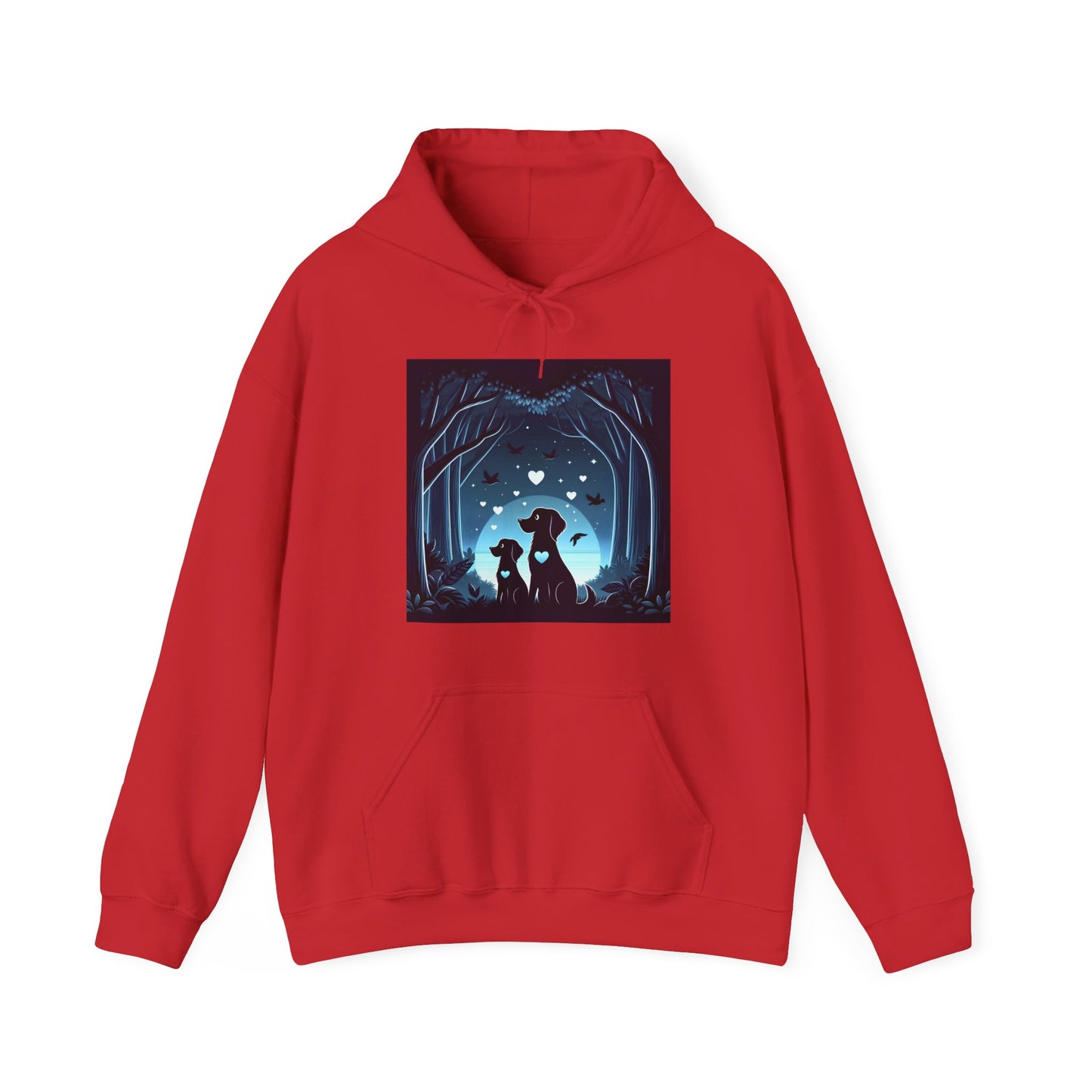 Dog Love in the Moonlight - Forest Unisex Hoodie