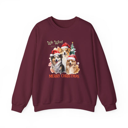 "We Woof You a Merry Christmas" Trio Dog Unisex Sweatshirt