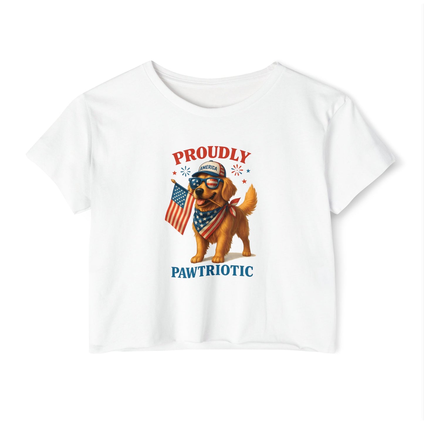 Proudly Pawtriotic Dog Crop Top – 4th of July Patriotic Pet Lover Tee