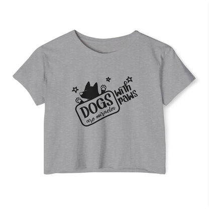 Dogs With Paws Crop Top – Cute Dog Lover Graphic Tee