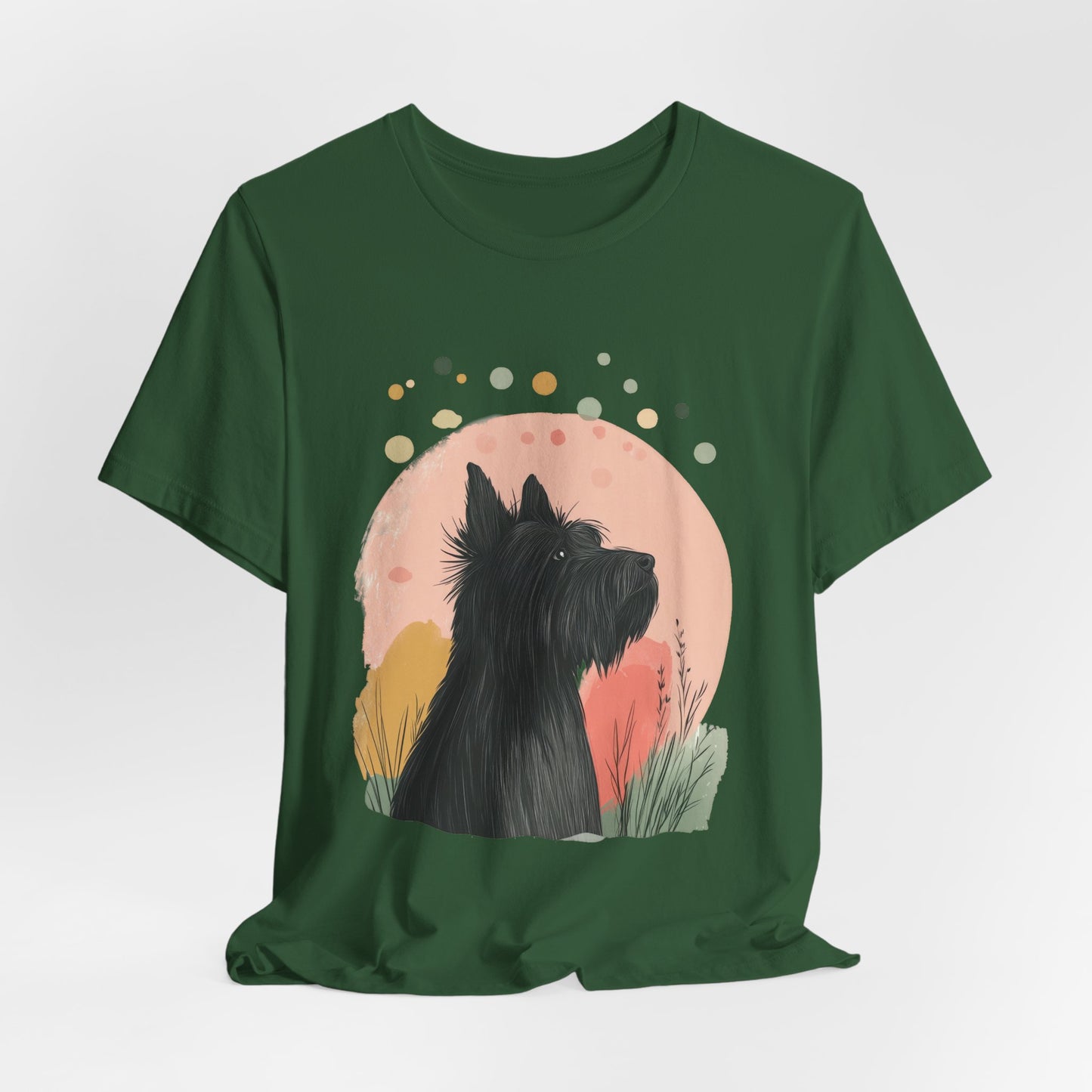 Briard Silhouette Minimalist Moon Unisex Tee